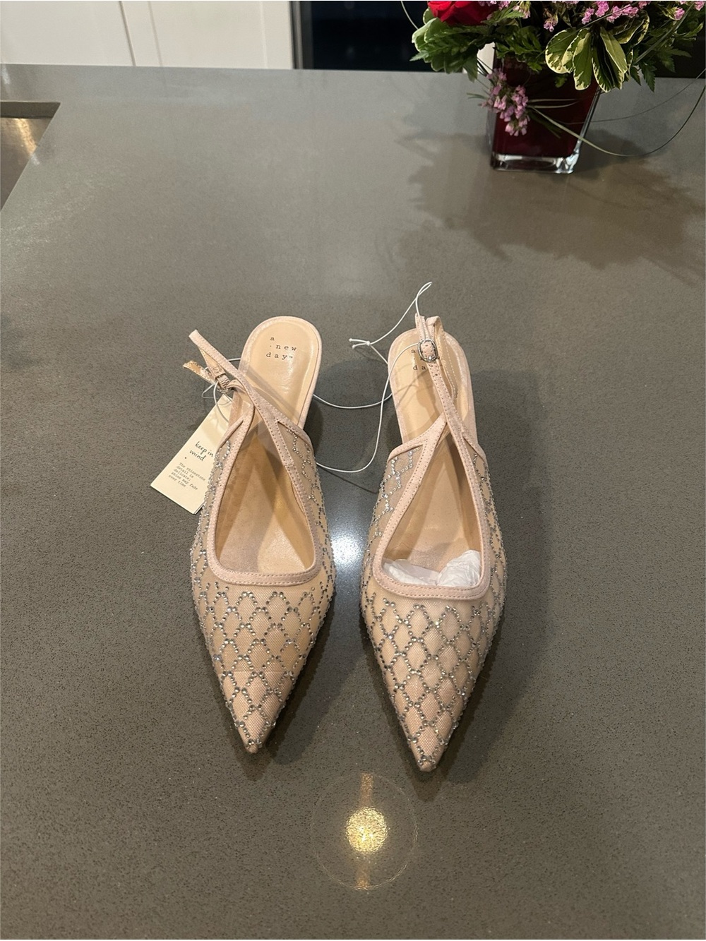 A New Day Gigi Embellished Slingback Kitten Heels - Size 11 - Picture 8 of 12
